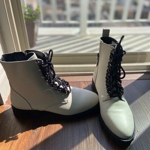 Rebececca minkoff white combat boot